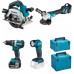 Makita DLX4154TJ Akkus gépszett DHP484+DGA513+DHS661+DML815+(18V/2x5,0Ah) 2xMAKPAC