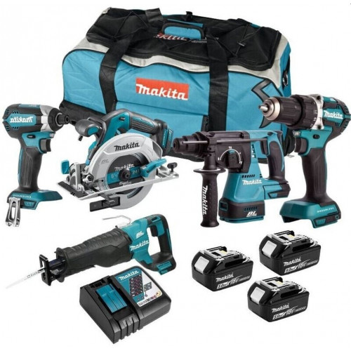 Makita DLX5032T Akku szett 18V DDF484, DTD153, DHS680, DJR187, DHR242, DC18RC, 3 x BL1850B