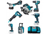 Makita DLX7018TX1 Akkus gépszett DDF484+DGA513+DHS661+DJR186+DML815+DMR115+DTD146