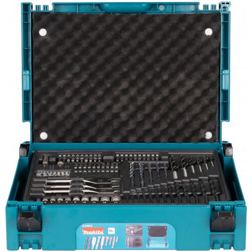 Makita E-24913 Bitfej és fúrószár készlet 70 db Makpac Makita E-24913 Bitfej és fúrószár készlet 70 db Makpac