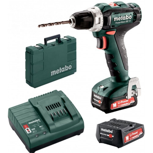 Metabo PowerMaxx BS 12 Akkus fúrócsavarozó (40Nm/12V/2x2,0Ah) MetaBox 118 601036500