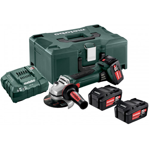 METABO W 18 LTX 125 QUICK Sarokcsiszoló 18V 3 x 4 Ah LI-ION, ASC 55 töltő, műanyag tok 602