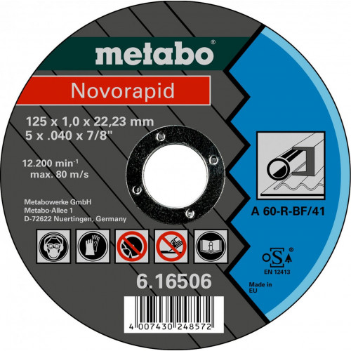Metabo Novorapid Vágókorong, acél, 125x1,0x22,23mm TF 41 616506000