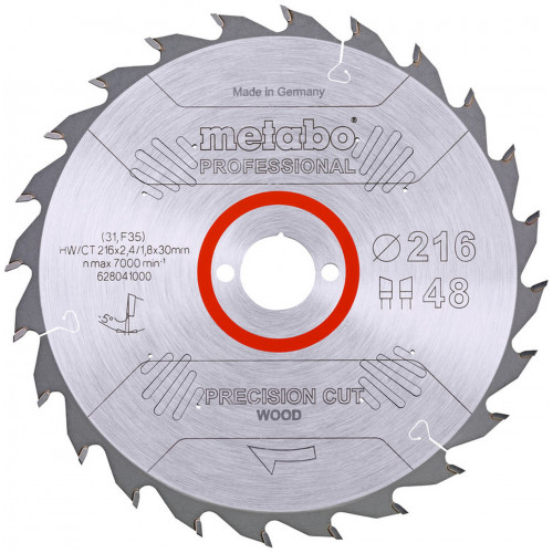 Metabo Precision Cut Wood Professional Körfűrészlap (216x30mm/Z48/WZ/-5°) 628041000