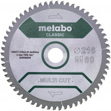 Metabo "Multi Cut Classic" HW/CTFűrészlap 216x30, 60 PZ/LZ 5° 628066000