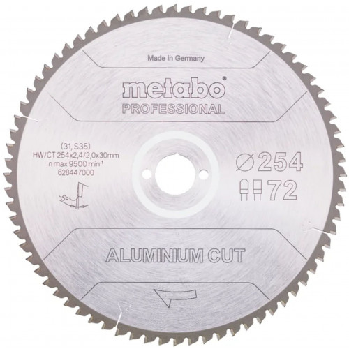 Metabo Fűrészlap "aluminium cut - professional", 254x30 Z72 FZ/TZ 5°neg 628447000