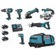 Makita DLX6011 Akkus szett Li-ion DHP458+DSS610+DJR181+DTD146+DGA452+DML802 (18V/3x3,0Ah)