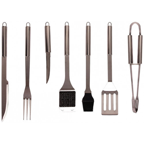 Riwall PRO RBBQ 7S SET 7-részes rozsdamentes acél grillkészlet kofferben RACC00133