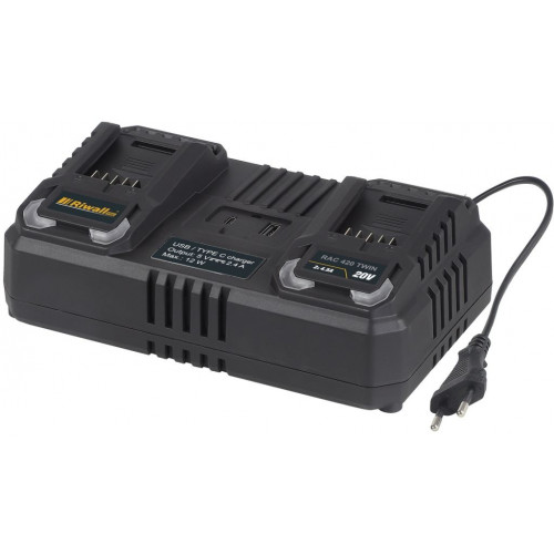 Riwall PRO RAC 420 TWIN dupla gyorstöltő 20 V ( 4,5 A ) RACC00141
