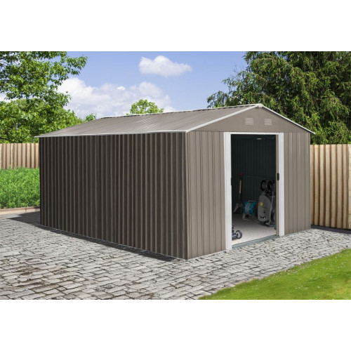 Riwall PRO RMSA 12x10 Brown Fém kerti ház 3 x 3,7 m SD-X1210-H170C-B