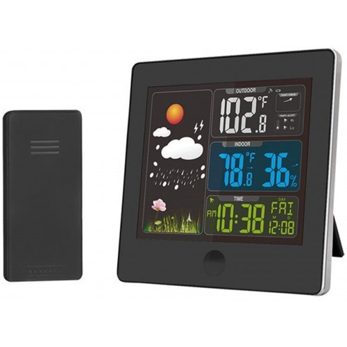 SOLIGHT meteorológiai állomás, színes LCD, hőmérséklet, páratartalom, RCC, fekete TE80 SOLIGHT meteorológiai állomás, színes LCD, hőmérséklet, páratartalom, RCC, fekete TE80