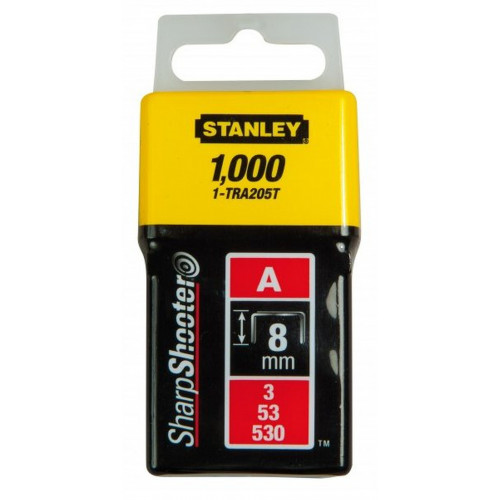 Stanley 1-TRA208T Könnyű terhelésű tűzőkapcsok - A típusú 5/53/530, 12mm, 1000db