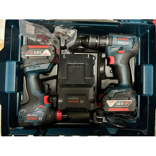 BOSCH szerszámkészlet: GDX 18V-200+GSR 18V-50 + 2xGBA 18V 4.0Ah + GAL 18V-40 w L-BOXX
