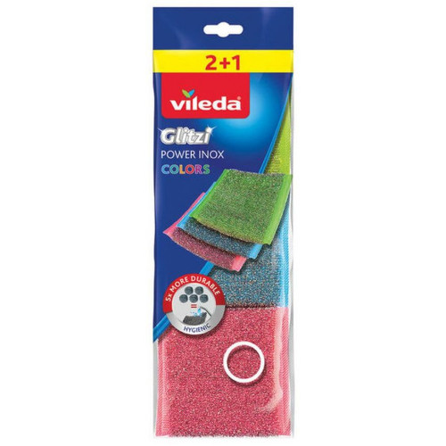 VILEDA Glitzi Power Inox Colors Súrolószivacs 2+1db 174725