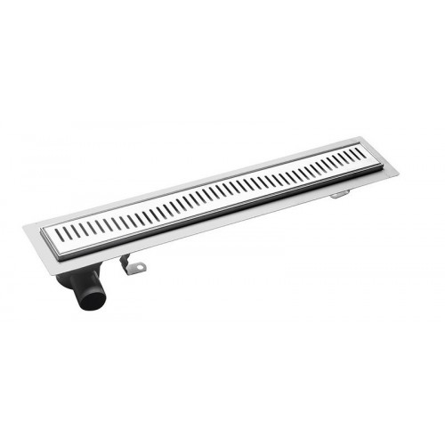 AQUALINE Vento padlóösszefolyó szifonnal, 96 x 14 cm, inox 2708-10