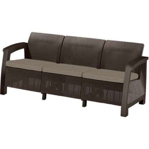 KETER BAHAMAS LOVE SEAT műrattan kerti 3 üléses kanapé 235038 (17205920)