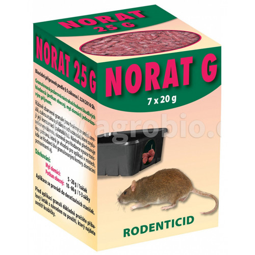 AgroBio NORAT Granulátum egerek és patkányok írtására, 140 g 008067