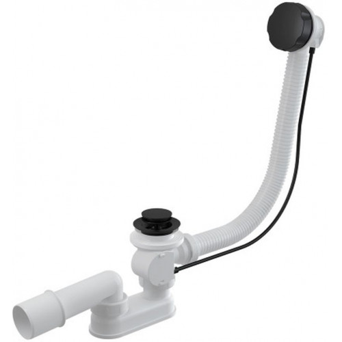 ALCAPLAST automata kádszifon készlet, fekete matt A55BLACK
