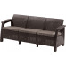 ALLIBERT CORFU LOVE SEAT műrattan kerti 3 üléses kanapé, barna 223207 (17197959)