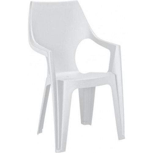 ALLIBERT DANTE kartámaszos magas támlás műanyag kerti szék, fehér 218079 (17187057)