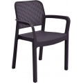 ALLIBERT SAMANNA kartámaszos műanyag kerti szék, barna 216923 (17199558)