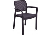 ALLIBERT SAMANNA kartámaszos műanyag kerti szék, barna 216923 (17199558)