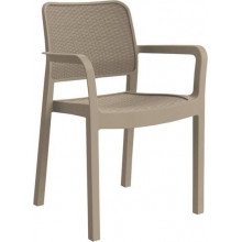 ALLIBERT SAMANNA kartámaszos műanyag kerti szék, cappuccino 216922 (17199558)