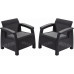 ALLIBERT CORFU DUO SET műrattan kerti fotel, 2 db, grafit/hűvös szürke 258976 (17197993)
