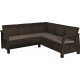ALLIBERT CORFU RELAX Rattan sarokszófa, 190 x 190 x 79 cm, barna/szürke-bézs 241728