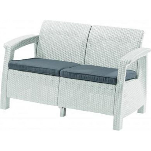 CURVER CORFU LOVE Seat kanapé, 128 x 70 x 79cm, fehér/világos szürke 223212 CURVER CORFU LOVE Seat kanapé, 128 x 70 x 79cm, fehér/világos szürke 223212
