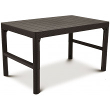 ALLIBERT LYON állítható magasságú műanyag kerti asztal, sötétbarna 233834 (17205429)