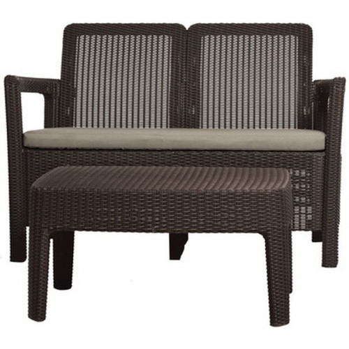 ALLIBERT TARIFA műrattan kerti bútor szett, barna/szürke-bézs 228168 (17203400)