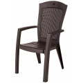 ALLIBERT MINNESOTA kartámaszos műanyag kerti szék, barna 209239 (17198329)