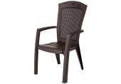ALLIBERT MINNESOTA kartámaszos műanyag kerti szék, barna 209239 (17198329)