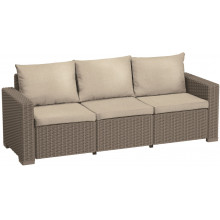 ALLIBERT CALIFORNIA műrattan kerti kanapé, cappuccino 258765 (17196779)