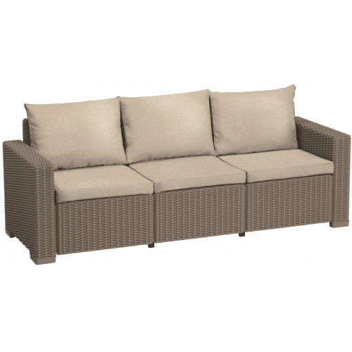 ALLIBERT CALIFORNIA műrattan kerti kanapé, cappuccino 258765 (17196779)