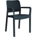 ALLIBERT SAMANNA kartámaszos műanyag kerti szék, grafit 216924 (17199558)