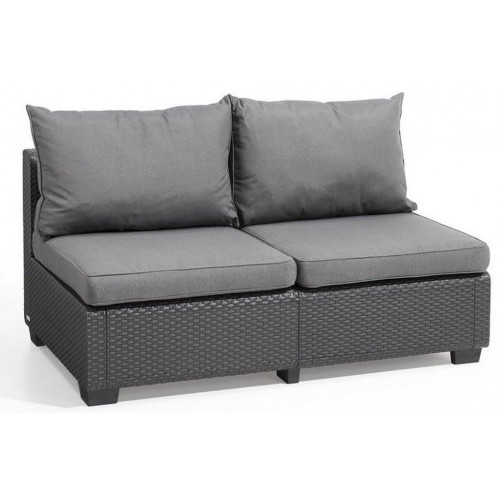CURVER SAPPORO Műrattan 2 személyes kanapé, 130 x 84 x 63,5 cm, grafit/szürke 236784