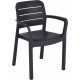 ALLIBERT TISARA kartámaszos műanyag kerti szék, grafit 221209 (17199557)