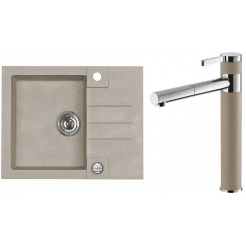 ALVEUS ROCK 30 gránit mosogató szett 595x475 mm + ZINA csaptelep, pebble 02 ALVEUS ROCK 30 gránit mosogató szett 595x475 mm + ZINA csaptelep, pebble 02