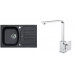 ALVEUS RECORD 30 gránit mosogató szett 780x480 mm + RENO csaptelep, fekete