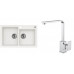ALVEUS ROCK 90 gránit mosogató szett 780x480 mm + RENO csaptelep, fehér