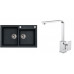 ALVEUS ROCK 90 gránit mosogató szett 780x480 mm + RENO csaptelep, fekete