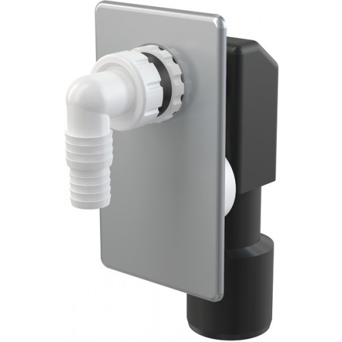 ALCAPLAST falba szerelhető rozsdamentes mosógép szifon, krómozott előlappal APS3