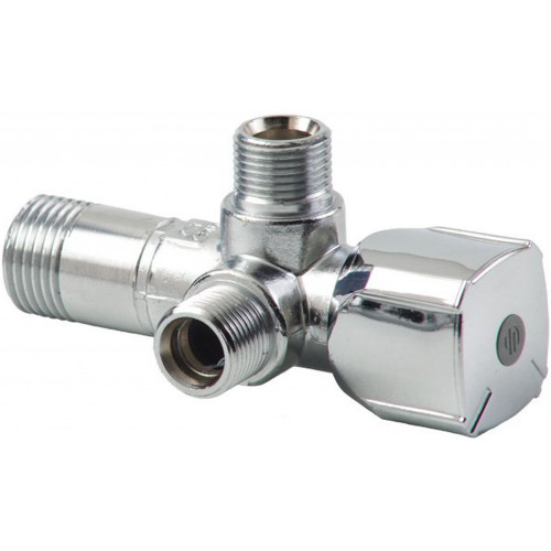 A80 TWIN MAC sarokszelep két kimenettel 1/2"x3/8"x3/8"