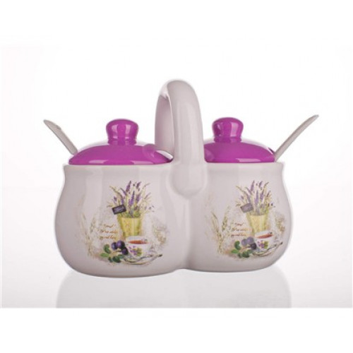 BANQUET Lavender kerámia fűszertartó kiskanállal, 2 x 210 ml 60ZF1097-A BANQUET Lavender kerámia fűszertartó kiskanállal, 2 x 210 ml 60ZF1097-A