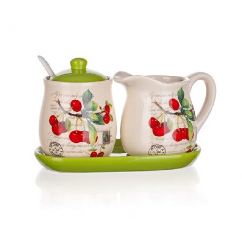 BANQUET Cherry kerámia cukortartó és tejkiöntő szett 60ZF1082CH BANQUET Cherry kerámia cukortartó és tejkiöntő szett 60ZF1082CH