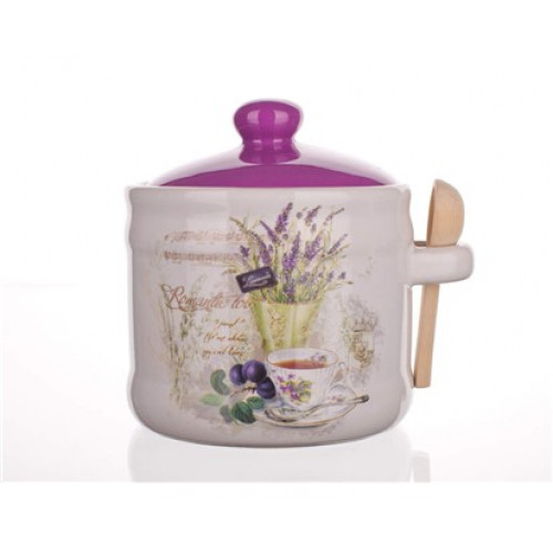 BANQUET Lavender kerámia fűszertartó kiskanállal, 400 ml 60ZF1099 BANQUET Lavender kerámia fűszertartó kiskanállal, 400 ml 60ZF1099