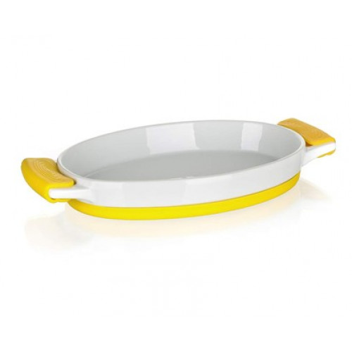 BANQUET Color Plus Yellow ovális kerámia sütőtál, 33 x 17 x 4,2 cm 60338030Y
