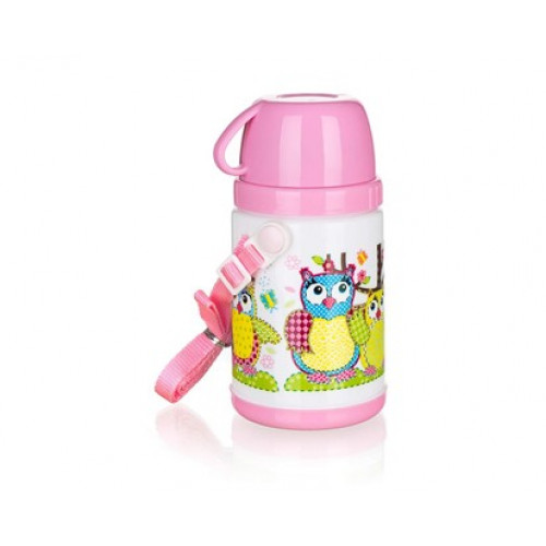 BANQUET Owls műanyag termokulacs, rózsaszín, 320 ml 12638000P BANQUET Owls műanyag termokulacs, rózsaszín, 320 ml 12638000P